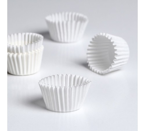 Форма для выпечки тарталеток бумажная UPAK LAND, 3×2.5 см, одноразовая, белая