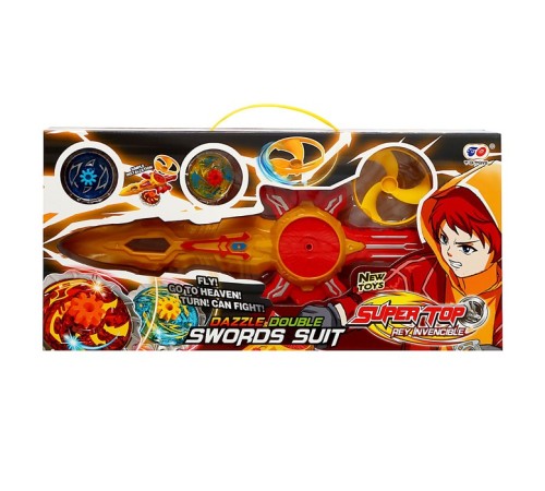 Волчки «Супер меч», набор 3 шт., двойной запуск, с вертушкой