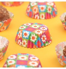 Форма для выпечки кексов бумажная UPAK LAND «Ромашки», 3.5×2 см, одноразовая, разноцветная