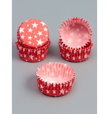 Форма для выпечки кексов бумажная UPAK LAND «Звёзды», 3.5×2 см, одноразовая, красная