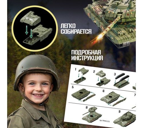 Сборная модель танка «Военная техника», 15 деталей, 6+